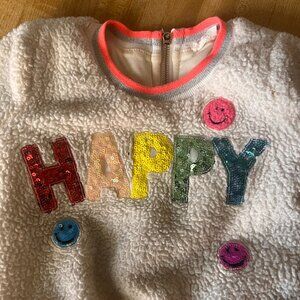Baby Sara sequin HAPPY Fleece pullover sweatshirt Size 24Ms